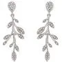 SWEETV Cubic Zirconia Wedding Drop Earrings for Brides Bridesmaid Gifts, Crystal Vine Leaf Bridal Earrings for Women