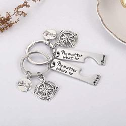 Ralukiia Best Friend Keychains for 2, No Matter What No Matter Where Compass Key Chain, Promise Pinky Graduation Gifts for BFF, Couples Long Distance Relationships Friends Going Away Gift