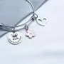 Ohana Bracelet Keychain Ohana Mean Ohana Jewelry with Hibiscus Flower Charm Gift for Women Girls