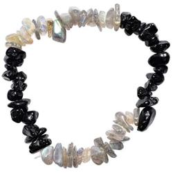 Zenergy Gems Charged Premium Natural Crystal Chip Bead Bracelet + Moroccan Selenite Charging Crystal [Included]