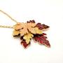 DREAMLANDSALES Celebrity Fall Autumn Festival Enamel Sugar Maple Leaf Necklace and Earrings Jewelry Sets