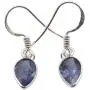 SilverStarJewel Iolite Earrings 1.1'' Ladies Jewelery 925 Pure Silver