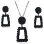 Statement Necklace Drop Earrings Set for Women Large Metal Crystal Geometric Dangle Earrings Necklace Jewelry Set