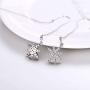 AOBOCO Sterling Silver Polaris Snowflake Thread Earrings, Crystal from Austria, Hypoallergenic North Star Dangle Drop Earrings, Fine Jewelry Gifts for Women