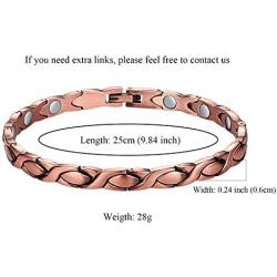 Feraco Magnetic Copper Anklets for Women Arthritis Pain Relief 99.99% Pure Copper Anklet Bracelet with Strong Magnets for Feet & Ankles