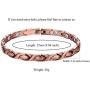 Feraco Magnetic Copper Anklets for Women Arthritis Pain Relief 99.99% Pure Copper Anklet Bracelet with Strong Magnets for Feet & Ankles