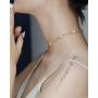 Cowlyn Pearl Choker Dainty Adjustable Necklace 18K Gold Plated Cultured Barque Pearl Tiny Chain Delicate Christmas Valentine Jewelry for Women Girls