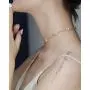 Cowlyn Pearl Choker Dainty Adjustable Necklace 18K Gold Plated Cultured Barque Pearl Tiny Chain Delicate Christmas Valentine Jewelry for Women Girls