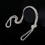 1920s Created Pearl Long Necklace Flapper Beads Necklace for Women 2 Pcs 6mm 8mm