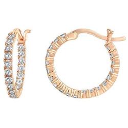 PAVOI 14K Gold Plated 925 Sterling Silver Post Cubic Zirconia Hoop Earrings