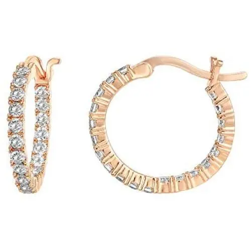 PAVOI 14K Gold Plated 925 Sterling Silver Post Cubic Zirconia Hoop Earrings PAVOI 14K Gold Plated 925 Sterling Silver Post Cubic Zirconia Hoop Earrings