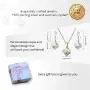 Uloveido Girls Square Cube Authentic Austrian Crystal Hook Earrings and Rainbow Necklace Sets for Women - 925 Sterling Silver Wedding Engagement Jewelry Sets Box Packing Y418