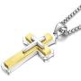 YL Cross Necklace for Men Stainless Steel Jesus Christ Crucifix Pendant Lords Prayer Jewelry