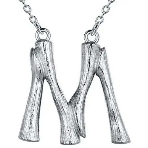Beautlace Sideways Bamboo Letter Necklaces Silver/18K Gold/Black Gun Plated Initial Choker Pendant Alphabet Name Necklace Jewelry for Men and Women KP0001 Beautlace Sideways Bamboo Letter Necklaces Silver/18K Gold/Black Gun Plated Initial Choker Pendant Alphabet Name Necklace Jewelry for Men and Women KP0001