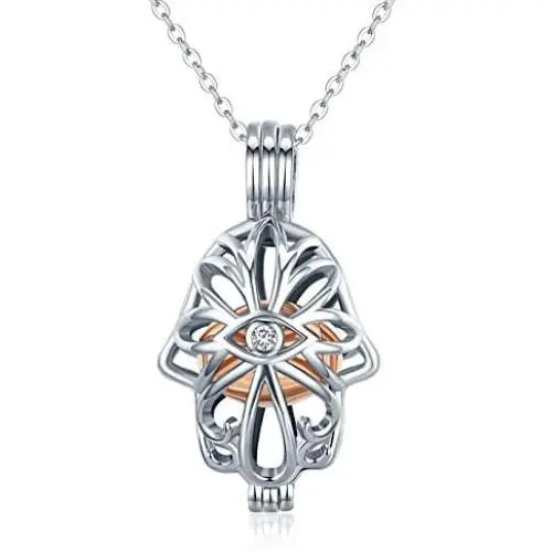 CHENGHONG Urn Necklaces for Ashes 925 Sterling Silver Evil Eye Hollow Urn Hamsa Hand Necklace Keepsake Cremation Jewelry for Ashes Hand of Fatima Gifts for Women CHENGHONG Urn Necklaces for Ashes 925 Sterling Silver Evil Eye Hollow Urn Hamsa Hand Necklace Keepsake Cremation Jewelry for Ashes Hand of Fatima Gifts for Women