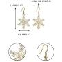 EVER FAITH Womens Austrian Crystal Winter Party Snowflake Pierced Hook Dangle Earrings