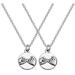 FUSTMW 3 Pinky Promise Necklace Pinky Swear Best Friends Gift Sisters Necklaces Friendship Jewelry