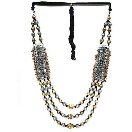 Crunchy Fashion Bollywood Traditional Indian/Bohemian Style Afgani Oxidised Silver Boho Gypsy Tribal Handmade Jewelry Necklace for Women