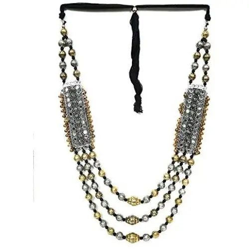 Crunchy Fashion Bollywood Traditional Indian/Bohemian Style Afgani Oxidised Silver Boho Gypsy Tribal Handmade Jewelry Necklace for Women