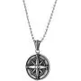 COOLSTEELANDBEYOND Mens Women Stainless Steel Vintage Compass Circle Medal Pendant Necklace, 23.6 inches Ball Chain COOLSTEELANDBEYOND Mens Women Stainless Steel Vintage Compass Circle Medal Pendant Necklace, 23.6 inches Ball Chain