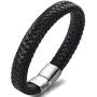 Jstyle Braided Leather Bracelets for Men Bangle Bracelets Fashion Magnetic Clasp 7.5-8.5 Inch