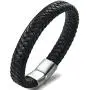 Jstyle Braided Leather Bracelets for Men Bangle Bracelets Fashion Magnetic Clasp 7.5-8.5 Inch