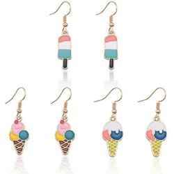 YINLIN Cute Colorful Ice Cream Pendant Necklace Sweet Food Jewelry