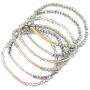 RIAH FASHION Bohemian Multi-Layer Beaded Stacking Statement Bracelets - Versatile Stretch Strand Sparkly Crystal Delicate Bar Slip-on Cuff Bangle Set