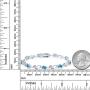 Gem Stone King 925 Sterling Silver Swiss Blue Topaz and Diamond Greek Vine Tennis Bracelet, 4.63 Cttw, 7 Inch