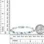 Gem Stone King 925 Sterling Silver Swiss Blue Topaz and Diamond Greek Vine Tennis Bracelet, 4.63 Cttw, 7 Inch