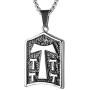 HZMAN Christian Tau Tao Cross Franciscan Stainless Steel Shield Pendant Necklacee 22+2 Inch