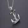 EunWow Anchor Pendant Nautical Pirate Necklace Cool Vintage Gifts for Men Included 22Chain
