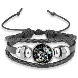 My Hero Wristband Braided Bracelet Necklace Anime My Hero Time Gemstone Leather Jewelry