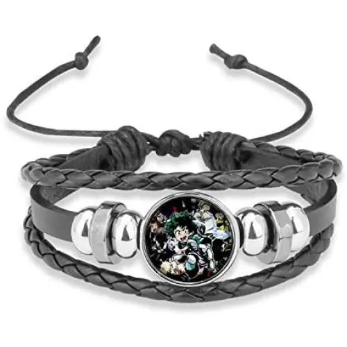 My Hero Wristband Braided Bracelet Necklace Anime My Hero Time Gemstone Leather Jewelry My Hero Wristband Braided Bracelet Necklace Anime My Hero Time Gemstone Leather Jewelry