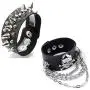 Top Plaza Mens Womens Black Genuine Leather Bracelets Necklaces Jewelry Set Metal Spike Studded Punk Rock Skull Biker Adjustable Cuff Bracelet Choker Necklace Top Plaza Mens Womens Black Genuine Leather Bracelets Necklaces Jewelry Set Metal Spike Studded Punk Rock Skull Biker Adjustable Cuff Bracelet Choker Necklace