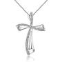 Elegant Cross Pendants Platinum Plated Necklaces Zirconia Jewelry Chain for Women Girls Gifts Presents