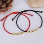 6 Pcs Fashion Multicolor Tibetan Copper Beads Bracelets Colorful Rope String Geometric Rectangle Gold Beaded Couple Friendship Good Luck Bracelet Set