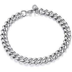 FindChic Curb Chain Bracelet for Men or Women 18K Gold Plated/Stainless Steel/Black Chunky Wrist Link Chains Bracelets for Boys 5MM 7MM 9MM 12MM Width 7.5/ 8.3 2 Length Options, with Jewelry Box