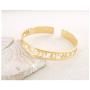 MANZHEN Custom Hollow Name Bangle Personalized Jewelry Gold Silver Roman Numeral Cuff Bracelet