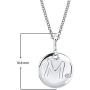 .925 Sterling Silver Diamond Accented Initial Letter Disc Girls Pendant Necklace With 14'' Rolo Chain and 2'' Extender (I Color, I1 Clarity)