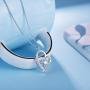 AmorAime Heart Necklace for Women 925 Sterling Silver 5A Cubic Zirconia Adjustable Rose Gold Dainty Necklace Gift for Birthday or Mothers Day