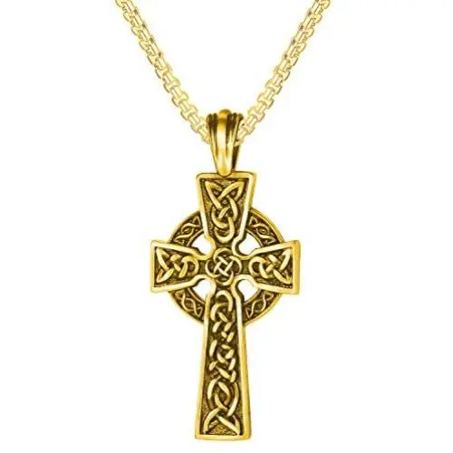EVBEA Celtic Cross Necklace for Men Viking Irish Knot Serenity Prayer Pendant Crucifix Mens Jewelry with Stainless Steel Curb Chain EVBEA Celtic Cross Necklace for Men Viking Irish Knot Serenity Prayer Pendant Crucifix Mens Jewelry with Stainless Steel Curb Chain