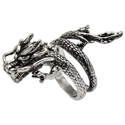 Ailiessy Punk Dragon Open Rings Vintage Chinese Dragon Index Finger Rings Adjustable for Women Men Domineering Zodiac Rings Jewelry Ailiessy Punk Dragon Open Rings Vintage Chinese Dragon Index Finger Rings Adjustable for Women Men Domineering Zodiac Rings Jewelry