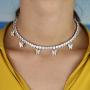 Paerma Butterfly Necklace Tennis Chain Butterfly Choker Bling Iced Cubic Zirconia CZ Gift for Girls Women Diamond Jewelry