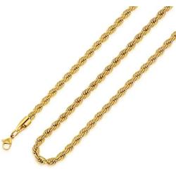 M MOOHAM 2.5MM 3MM 4MM 5MM Black Silver Gold Plated Stainless Steel Twist Rope Chain Necklace for Men Women 16-36 Inch