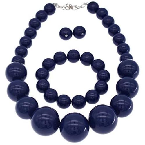 CIOOU Chunky Pearl Necklace Jewelry Set Pearl Choker Large Bead Necklace For Women Bride Wedding Gift