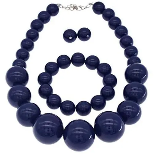 CIOOU Chunky Pearl Necklace Jewelry Set Pearl Choker Large Bead Necklace For Women Bride Wedding Gift CIOOU Chunky Pearl Necklace Jewelry Set Pearl Choker Large Bead Necklace For Women Bride Wedding Gift