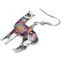 NEWEI Enamel Alloy South America Alpaca Earrings Drop Dangle Fashion Unique Animal Jewelry For Women Girls Gift Charms