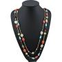BOCAR 2 Layer Long Link Chain Necklace Crystal Beads Women Party Long Necklace Gift