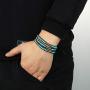 KELITCH Turquoise Mother of Pearl Silver Mix Beaded 3 Wrap Bracelet Handmade New Cuff Jewelry